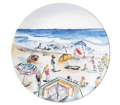 Melamine Dinner Plate with Beach Day For All Watercolor