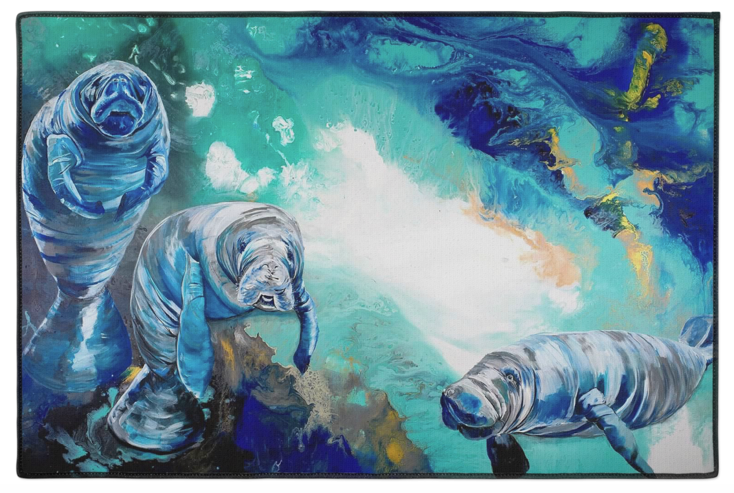By the Peaceful Manatees Indoor/Outdoor Rug