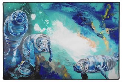 By the Peaceful Manatees Indoor/Outdoor Rug