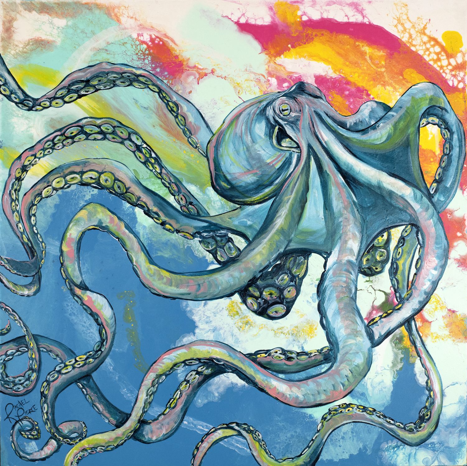 Electric Octopus Paper Print