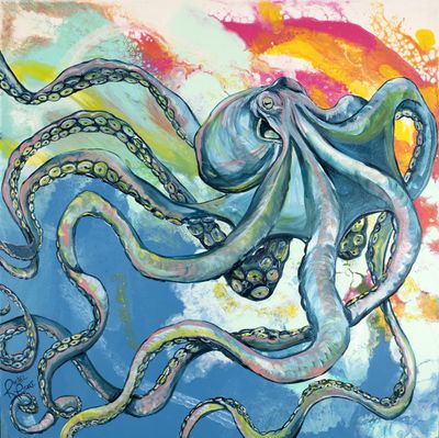 Electric Octopus Paper Print