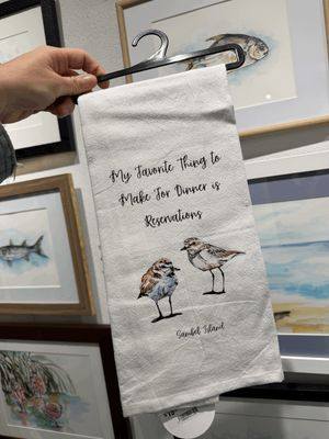 Favorite Thing To Make For Dinner is Reservations - Shorebirds Tea Towel
