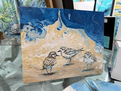 Shorebirds at Dusk Easel Back Canvas Print