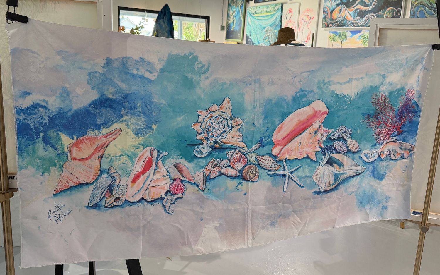 Pastel Shells Microfiber Beach Towel