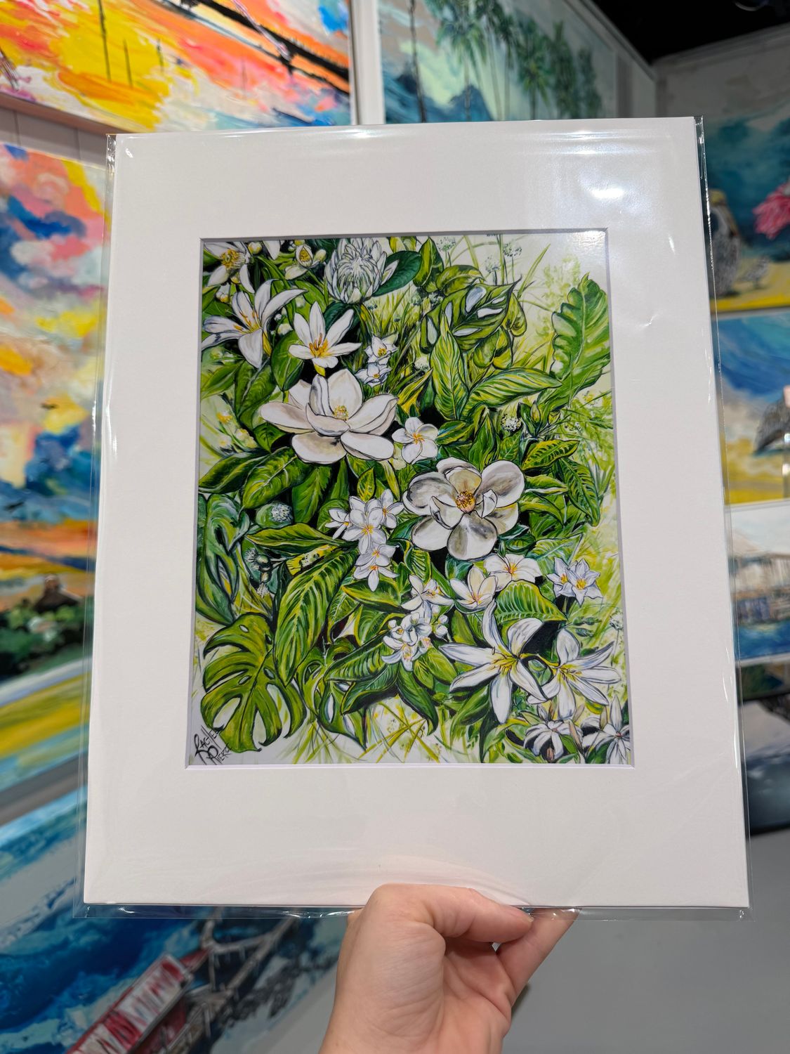 Florida Blooms Matted Print