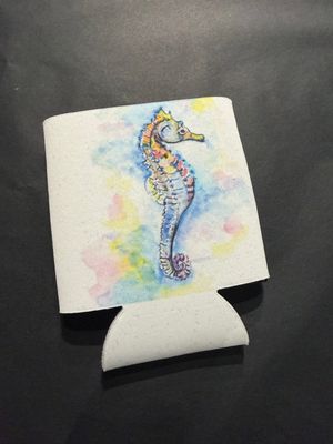 Sunny Day Seahorse Can Koozie