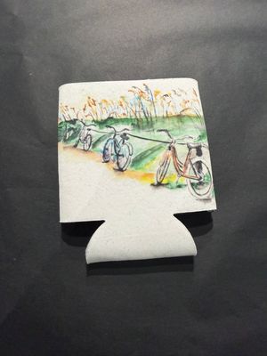 Biking to the Beach Can Koozie