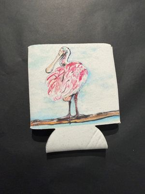 Hello Spoonbill Can Koozie