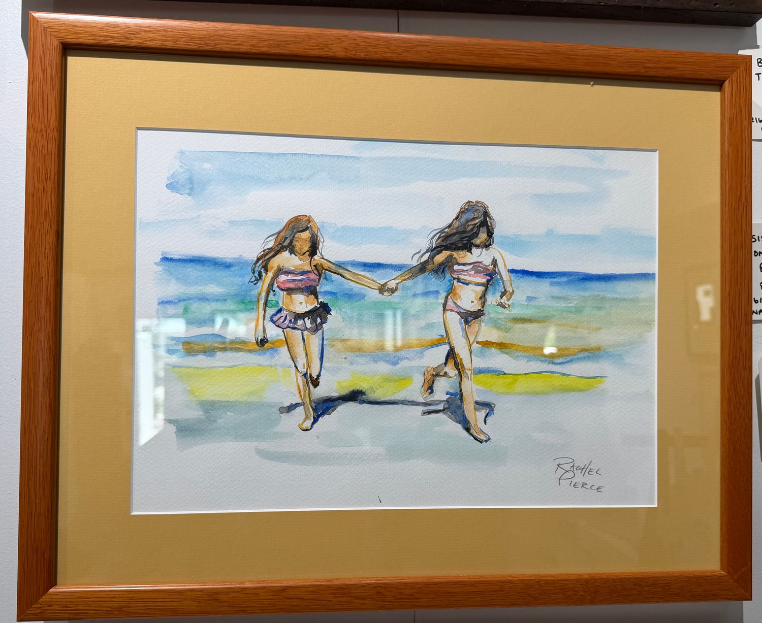 Sisters on the Beach Original Watercolor