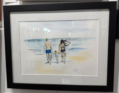 Lets Take A Dip Original Watercolor