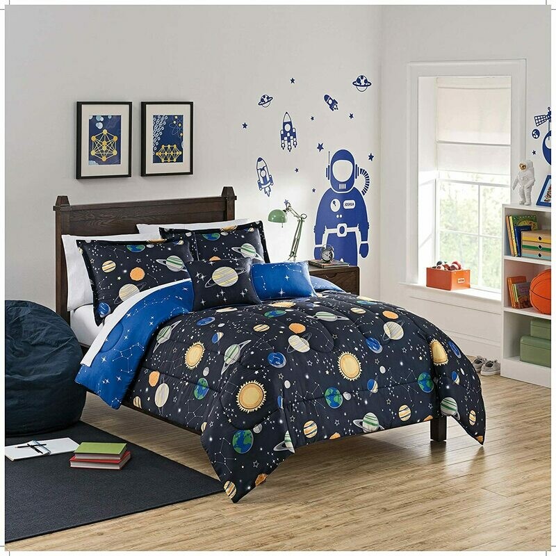 Kids Space Adventure Reversible Bedding Collection, Full/Queen, Multicolor