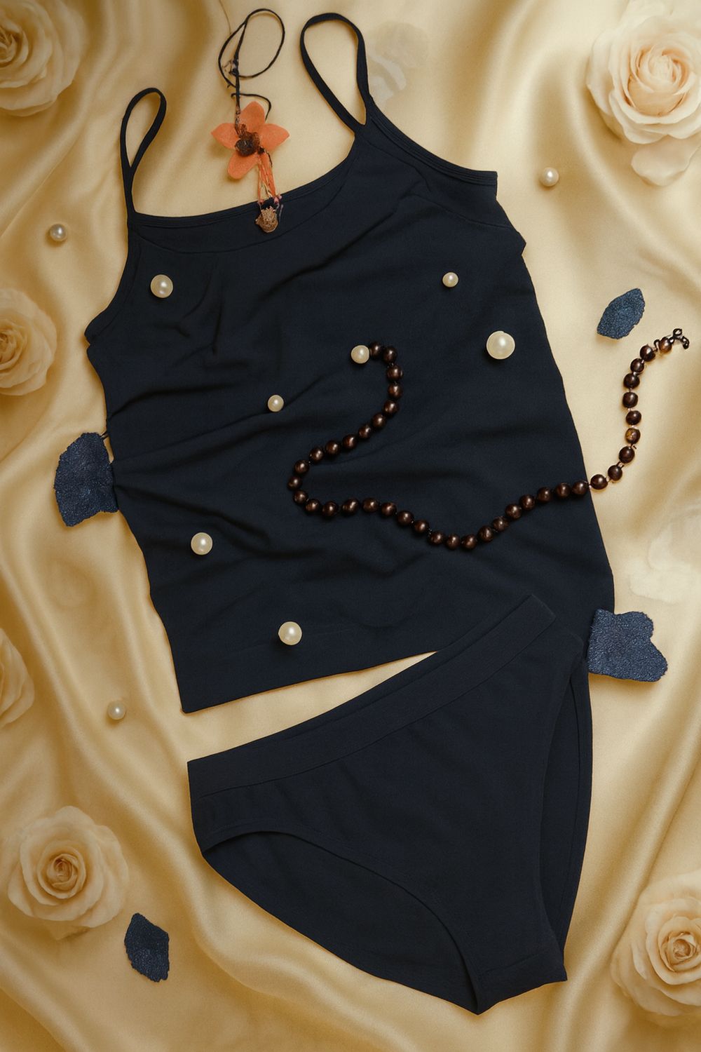 Set maieu + chilot, culoare negră L/XL