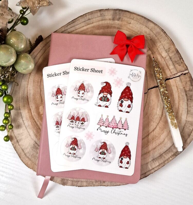 Sticker Sheet, Aufkleber "Merry Christmas - Wichtel" für deine DIY Projekte, Geschenke oder Adventskalender