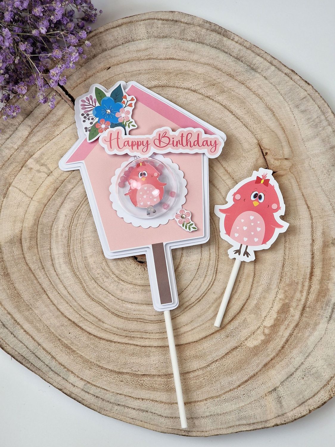 Tortentopper/Caketopper "Happy Birthday" Eule, 3D Optik