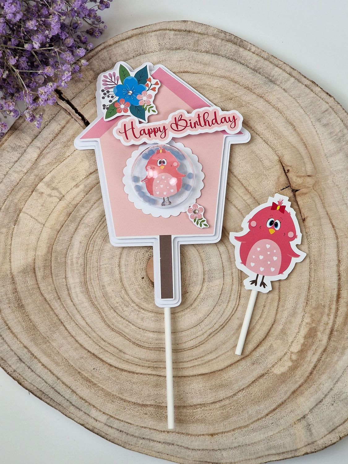 Tortentopper/Caketopper "Happy Birthday" Eule, 3D Optik