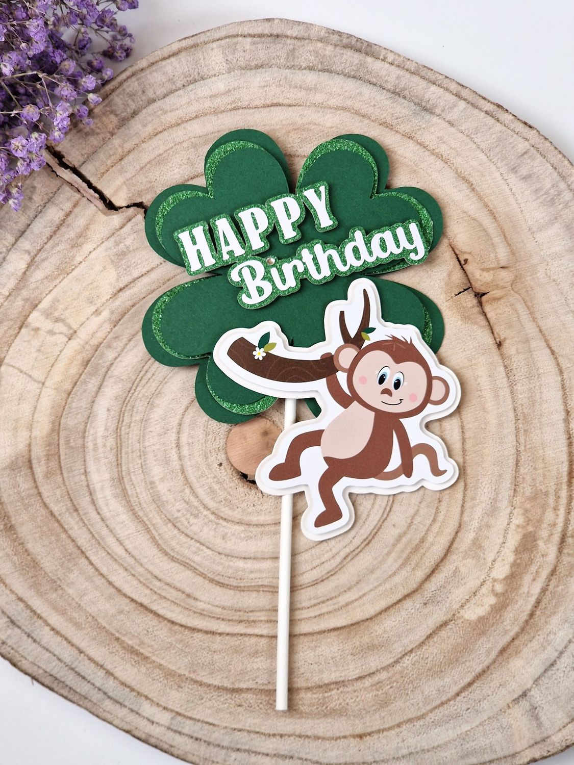 Tortentopper/Caketopper "Happy Birthday" Affe, 3D Optik