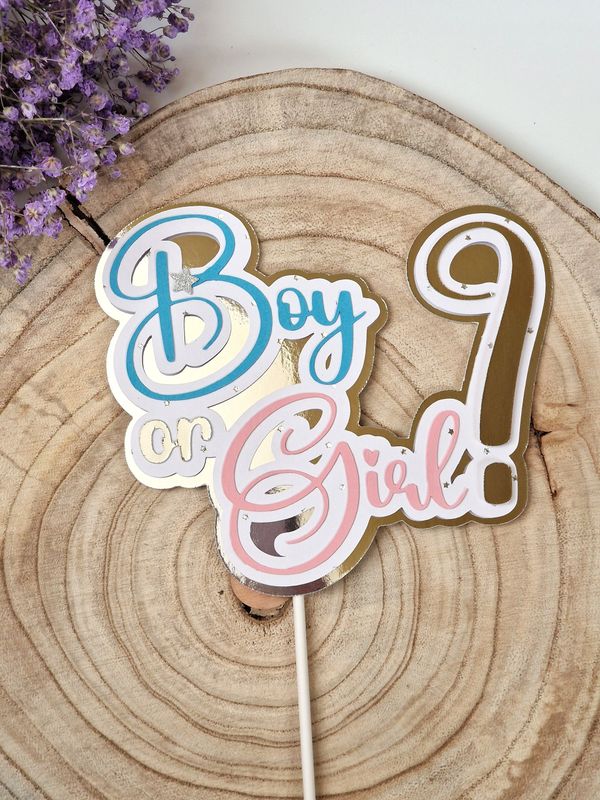 Tortentopper/Caketopper "Boy or Girl?", 3D Optik