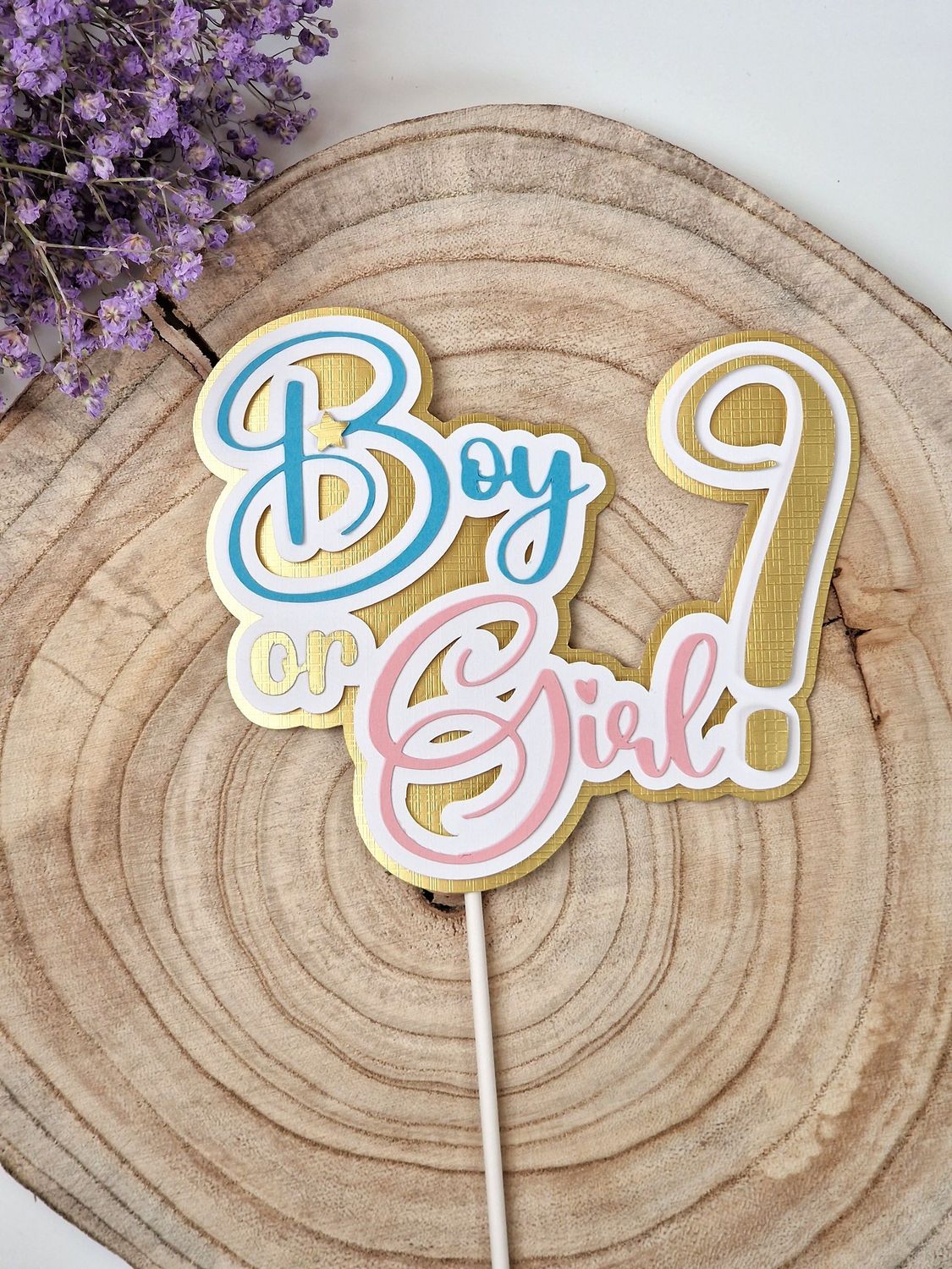 Tortentopper/Caketopper "Boy or Girl?", 3D Optik