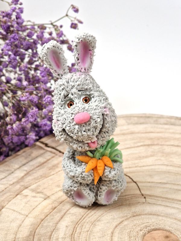 Fondant- Dekoration/Hase "Mümmel", Einzelstück!
