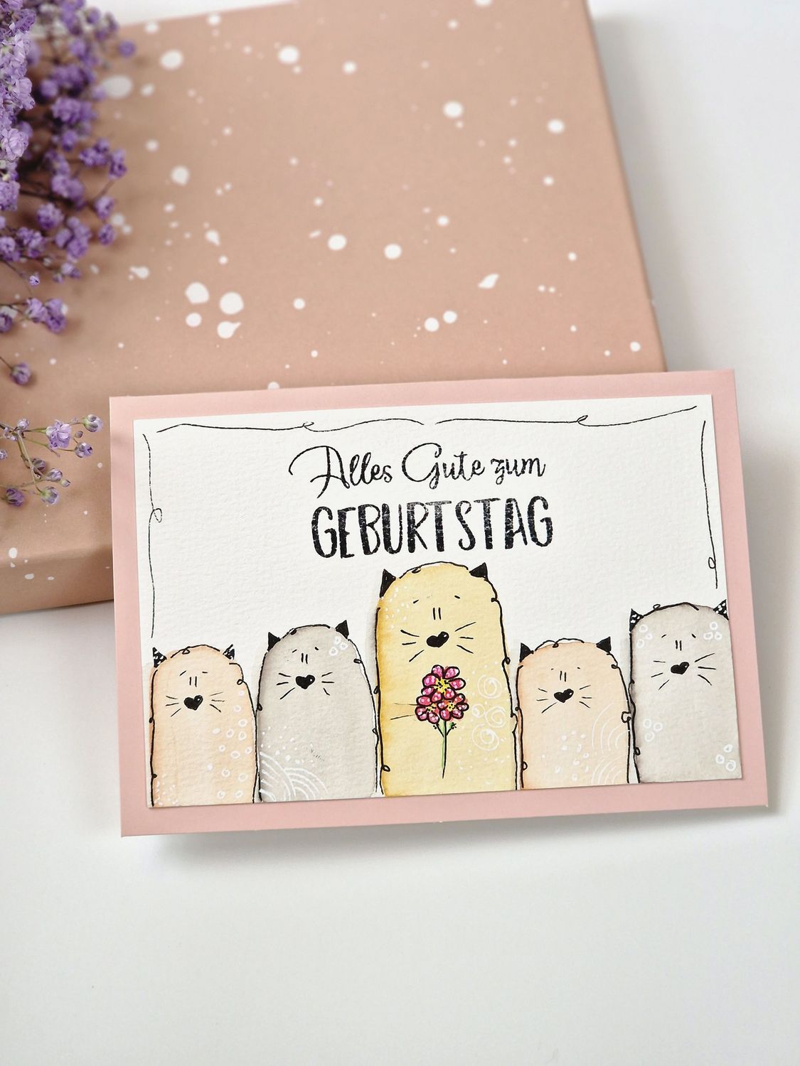 Grußkarte "Alles Gute zum Geburtstag" Kätzchen