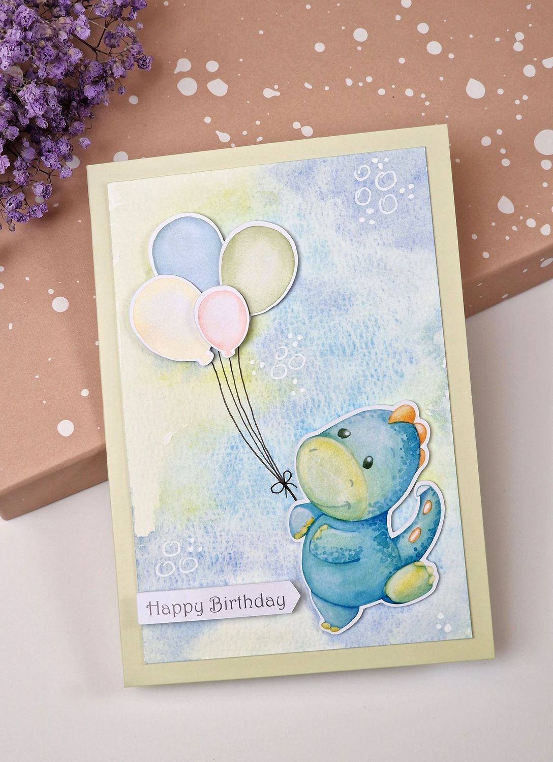Grußkarte "Happy Birthday" Dino zum Kindergeburtstag
