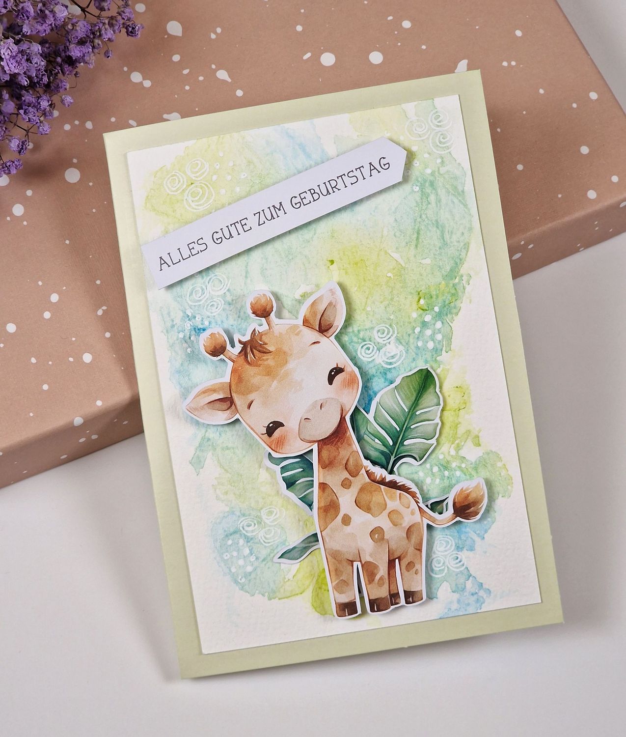 Grußkarte "Alles Gute zum Geburtstag" Giraffe zum Kindergeburtstag