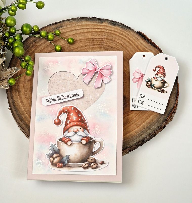 Grußkarte "Schöne Weihnachtstage" + 10 GRATIS GESCHENKANHÄNGER