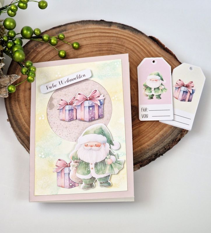Grußkarte "Frohe Weihnachten" + 10 GRATIS GESCHENKANHÄNGER