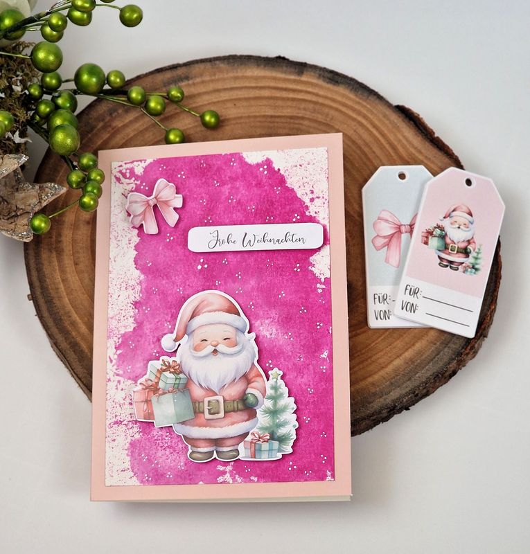 Grußkarte "Frohe Weihnachten" + 10 GRATIS GESCHENKANHÄNGER