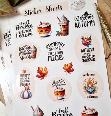 Sticker Sheets, Aufkleber "Herbst & Halloween"