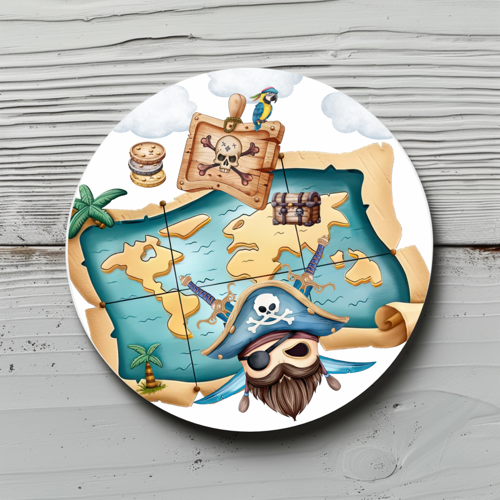 Pirat Aufkleber, Sticker "Pirat" Durchmesser ca. 4,7cm / Kindergeburtstage, Mottoparty, Junge
