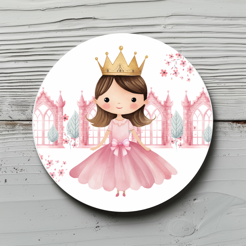 Prinzessin Aufkleber, Sticker "Prinzessin" Durchmesser ca. 4,7cm / Kindergeburtstage, Mottoparty, Mädchen