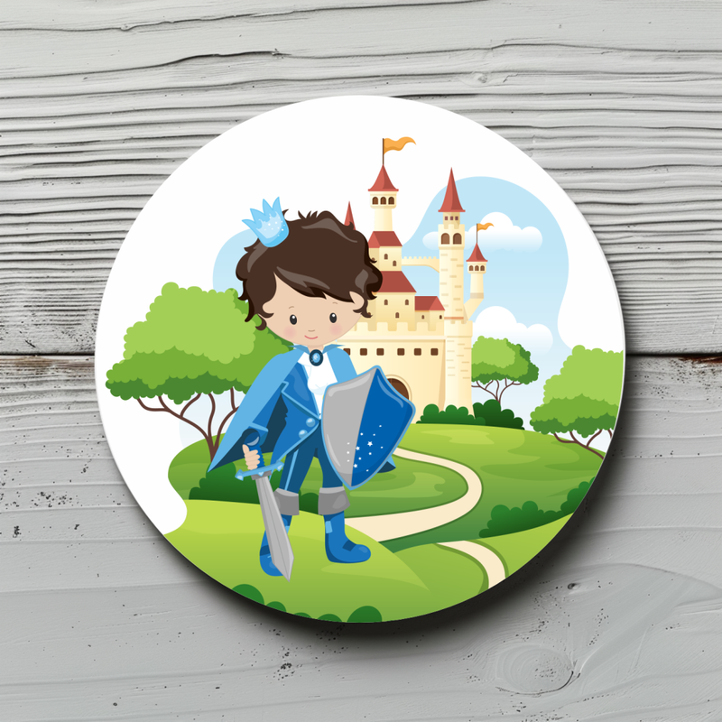 Prinz Aufkleber, Sticker "Prinz" Durchmesser ca. 4,7cm / Kindergeburtstage, Mottoparty, Junge