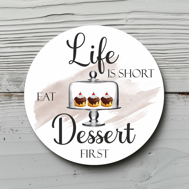 Sticker Sheet, Aufkleber "Life is short, eat Dessert first" für deine Backprojekte, Desserts, Torten, Cupcakes, Cookies, Geburtstag