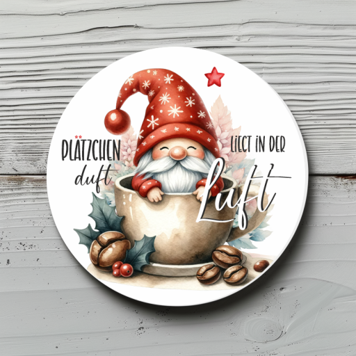 Sticker Sheet, Aufkleber "Plätzchenduft liegt in der Luft" für deine Backprojekte, Dessert, Torten, Cupcakes, Cookies, Weihnachtsgeschenke - 4,7cm Durchmesser