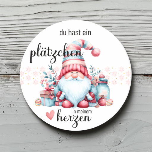 Sticker Sheet, Aufkleber "du hast ein plätzchen in meinem herzen" für deine Backprojekte, Dessert, Torten, Cupcakes, Cookies, Weihnachtsgeschenke - 4,7cm Durchmesser