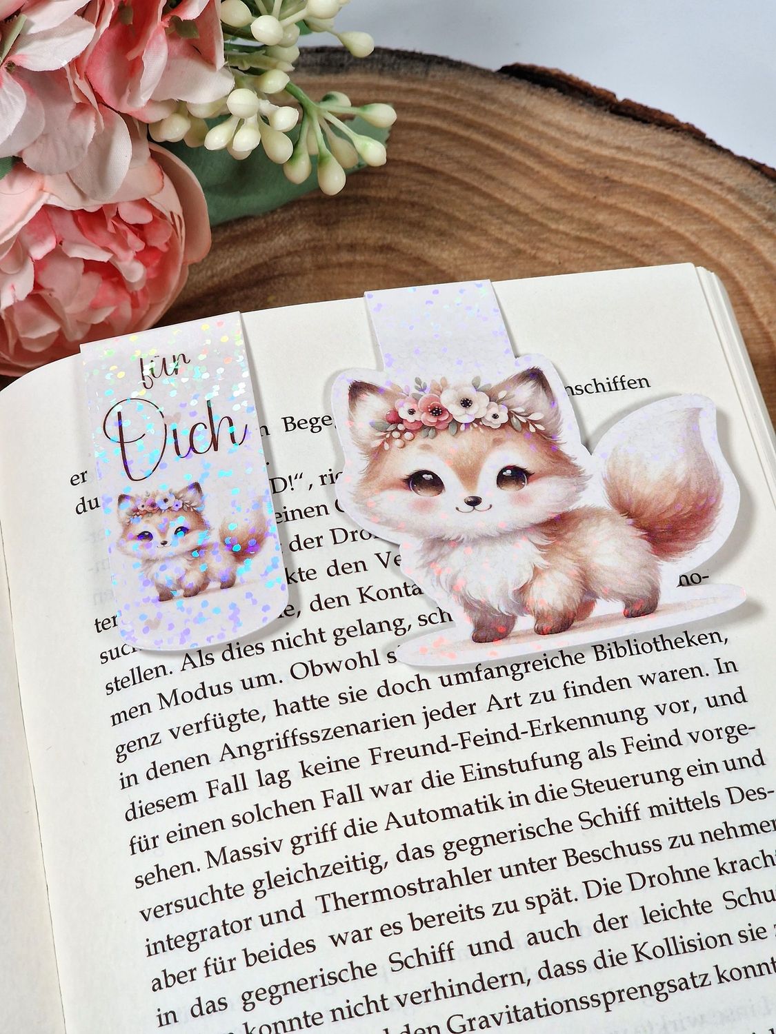 Magnetisches Lesezeichen "Fuchs" mit irisierender Oberfläche