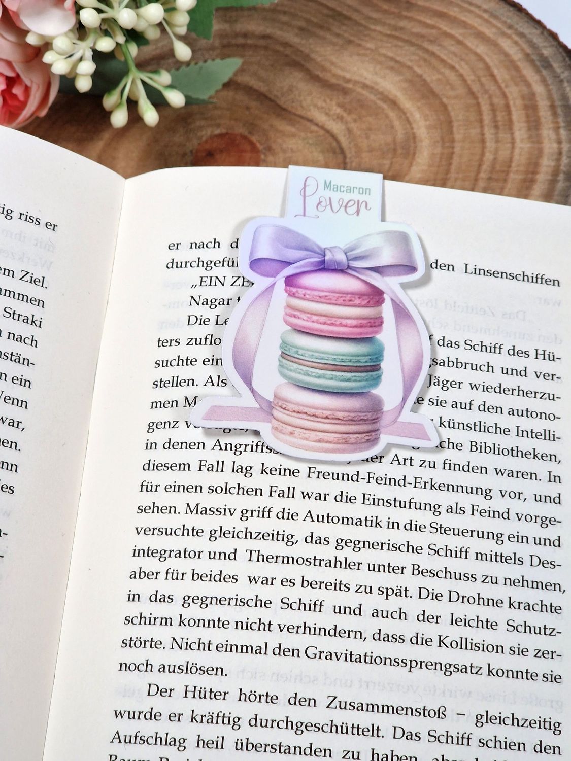 Magnetisches Lesezeichen "Macaron Lover", mit irisierender Oberfläche für Buchliebhaber, Backbücher