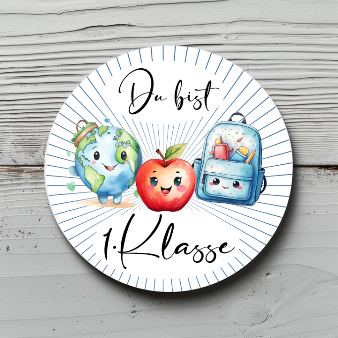 Sticker Sheet, Aufkleber "Du bist 1. Klasse" für Kinder, Schule, 1. Schultag