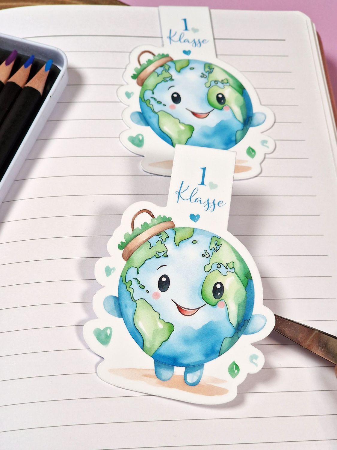Magnetisches Lesezeichen "Du bist 1.Klasse" für die Schule; Schulanfang