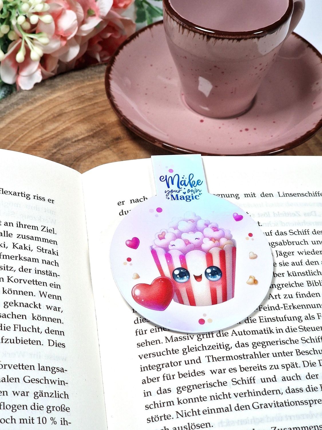 Magnetisches Lesezeichen "Make your own Magic", mit irisierender Oberfläche für Buchliebhaber, Backbücher