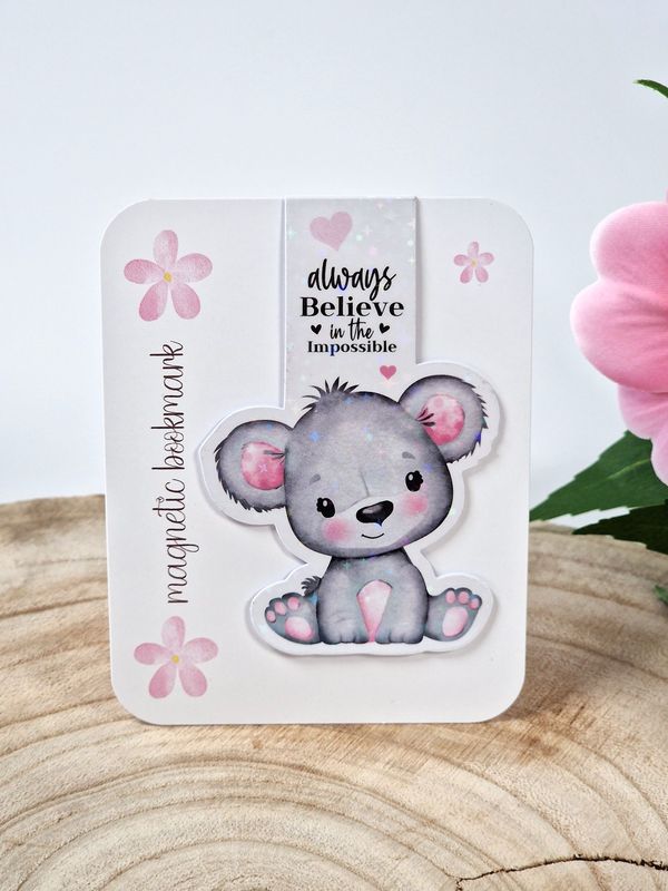 Magnetisches Lesezeichen "Teddybär", mit irisierender Oberfläche für Buchliebhaber