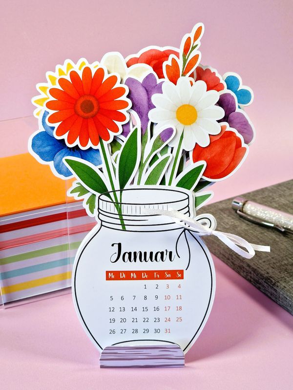 Tischkalender, Jahreskalender 2026 "Blütenpracht"