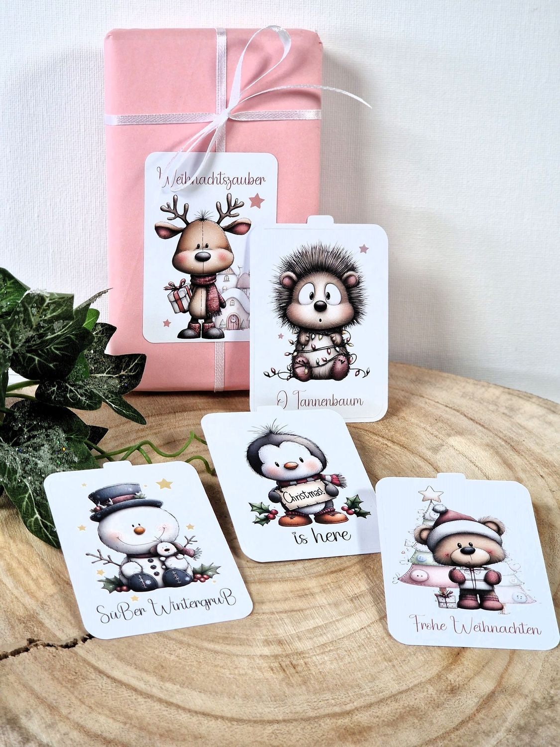 Sticker Sheet, Aufkleber "Weihnachtszauber" 5er Set, 7x5cm