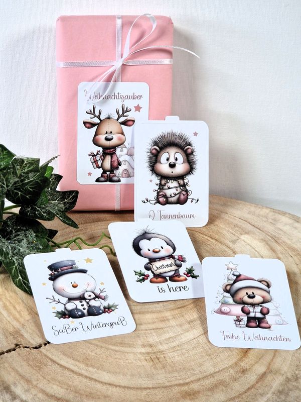 Sticker Sheet, Aufkleber "Weihnachtszauber" 5er Set, 7x5cm
