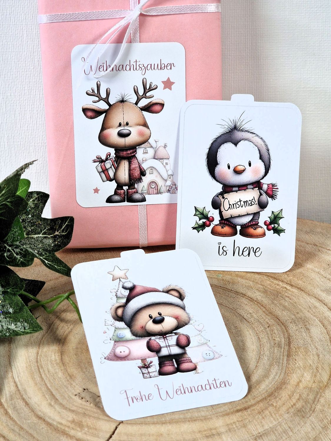 Sticker Sheet, Aufkleber "Weihnachtszauber" 3er Set, 7x5cm