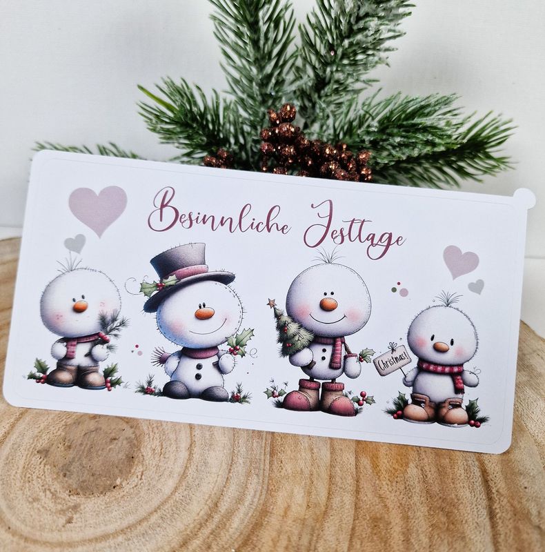 Sticker Sheet, Aufkleber "Weihnachtszauber-Schneemänner" 5er Set