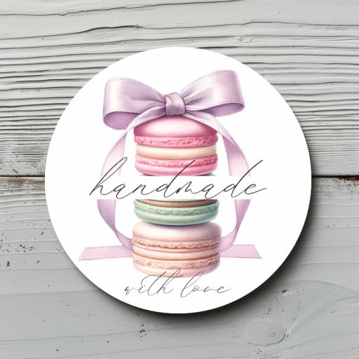 Sticker Sheet, Aufkleber Sticker Sheet, Aufkleber "handmade with love" für deine Backprojekte, Desserts, Torten, Cupcakes, Cookies, Macarons, Geburtstag