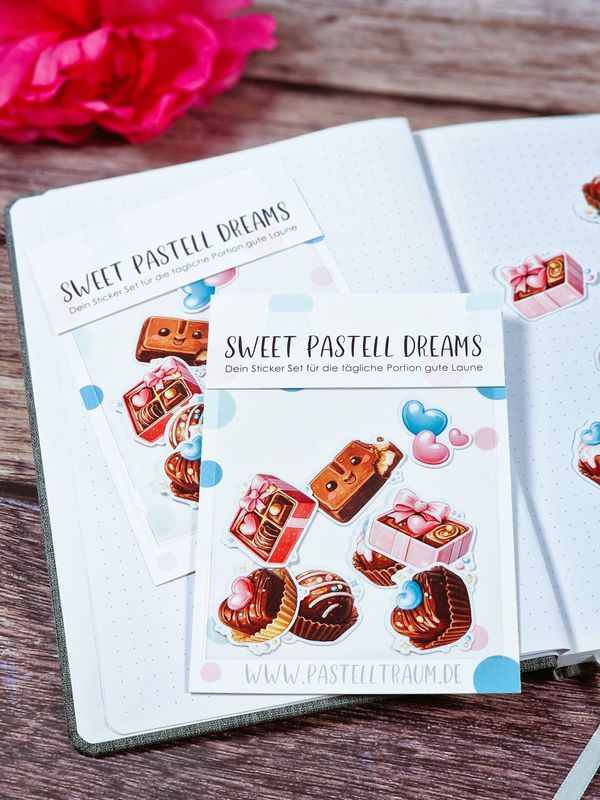 8 "Pralinen" Sticker im Set für deine DIY Projekte