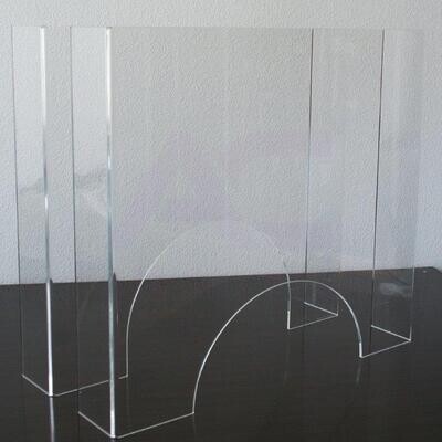 Plexi-Trennwand, Seiten abgewinkelt, kleine Oeffnung